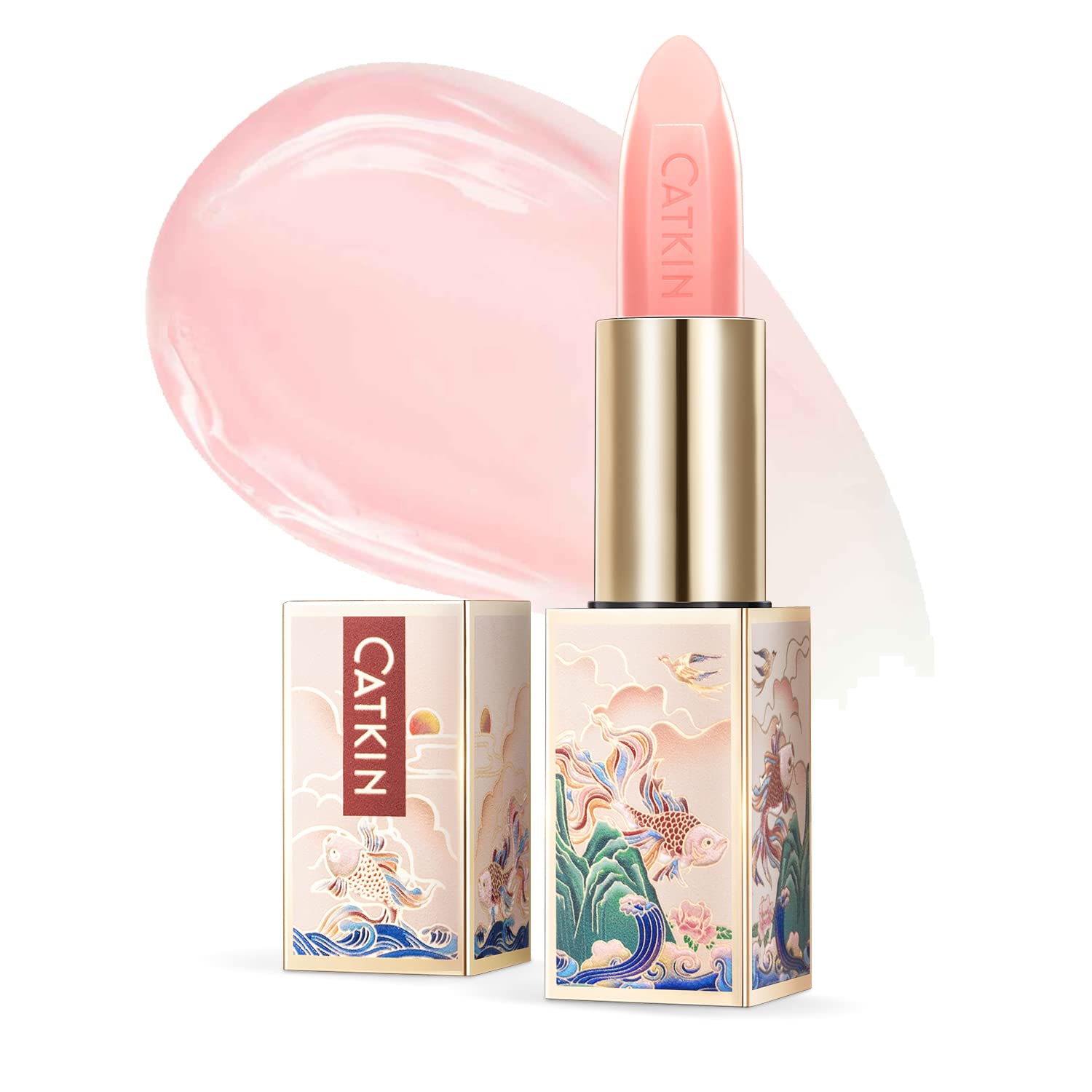 CATKIN Lip Balm Color Tinted Lip Stain Ultra Hydrating Moistrurizer Chapstick with Vitamin E Nourishing For Cracked & Dry Lips 0.12 oz C06 Camellia