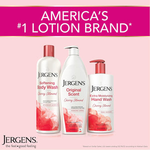 Jergens Original Scent Dry Skin Body Lotion, Hand and Body Moisturizer, Cherry Almond Essence, Dermatologist Tested, 32 Oz
