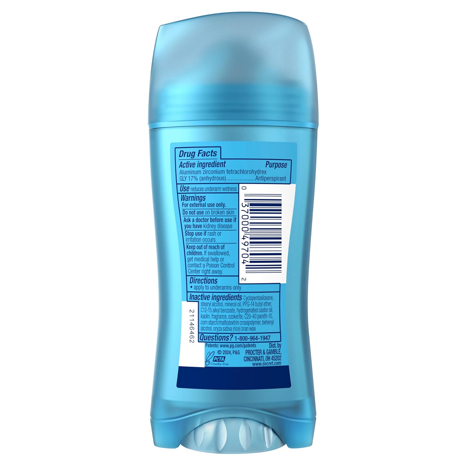 Secret Fresh Antiperspirant Deodorant for Women, 72hr Breathable Sweat & Odor Protection, Instant Freshness & Gentle, PH Balancing Minerals, Clear Gel, Relaxing Lavender Scent, 2.6 oz