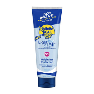 Banana Boat Light As Air Sunscreen Lotion SPF 50 Twin Pack | Lightweight & Non-Greasy Lotion Sunscreen SPF 50, Sunblock, Oxybenzone-Free, 6oz each