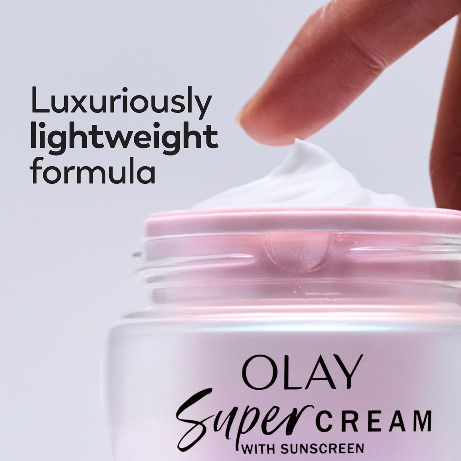 Olay Super Cream with Sunscreen SPF 30, 1.7 oz, Ultra Lightweight Face Moisturizer - Vitamin C & E, Hyaluronic Acid, Niacinamide, Collagen Peptide - Hydrate, Smooth, Brighten, Firm, and Protect