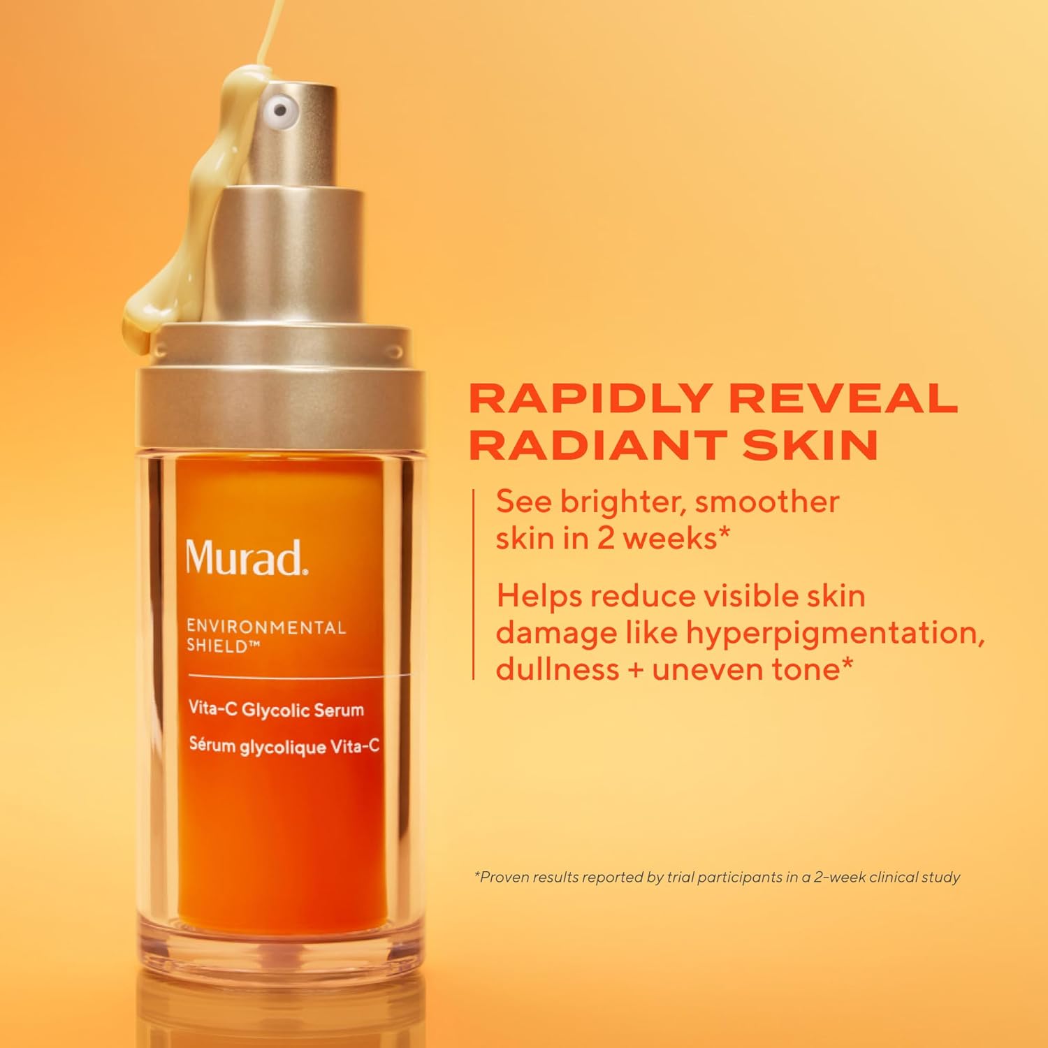 Murad Vita-C Glycolic Serum - Advanced Brightening Vitamin C and Glycolic Acid Face Serum for Improved Skin Tone and Texture - Gold-Stabilized Vitamin C for Enhanced Efficacy and Potency