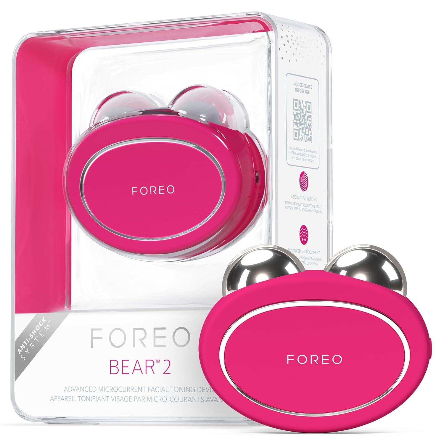 FOREO Bear 2 Advanced Toning Microcurrent Facial Device - Face Sculpting Tool - Firm & Contour - Non-Invasive - Increases Skin Care Absorption - Lavender