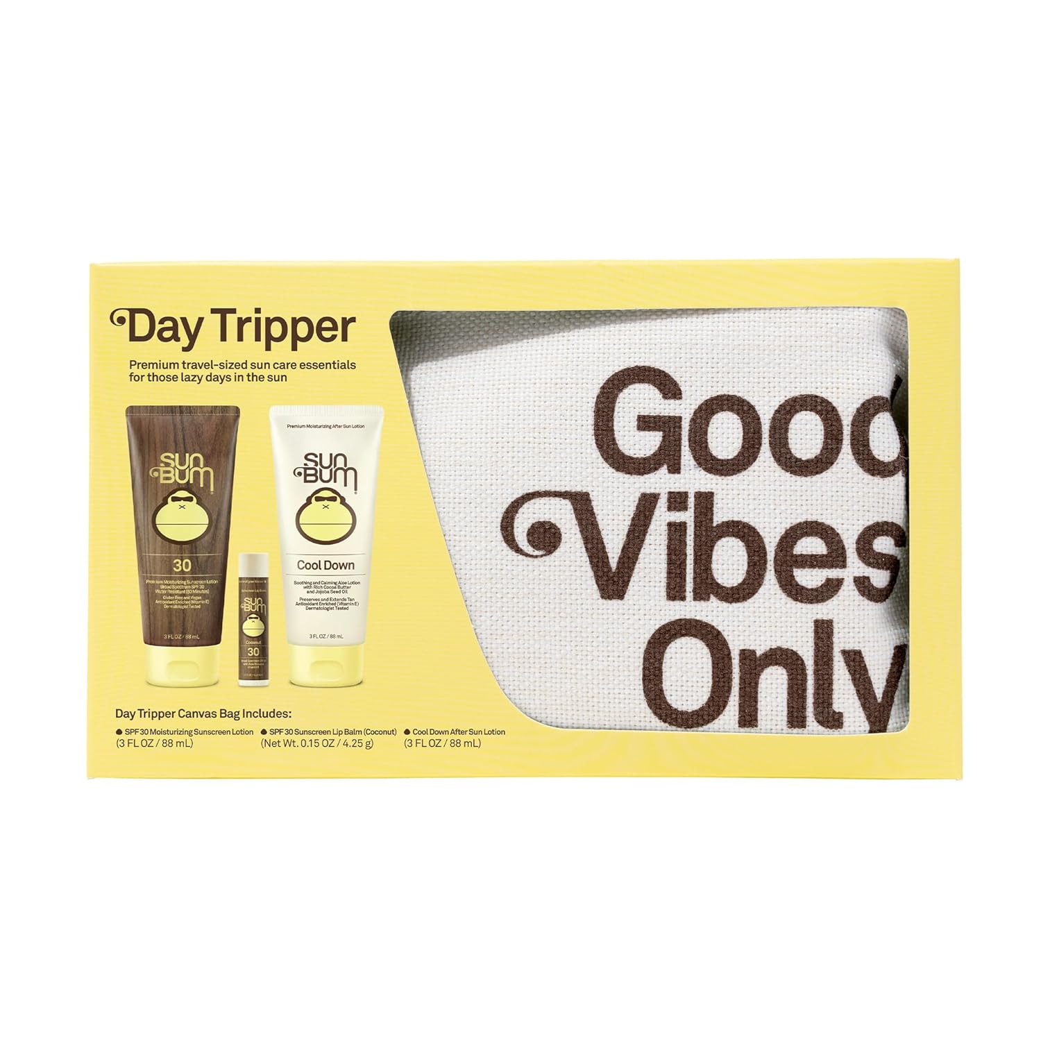 Sun Bum Road Tripper - Travel Sized Sun Care Pack with Sunscreen Lotion, Face Stick, and Lip Balm - SPF 30 Broad Spectrum UVA/UVB Protection - Hawaii 104 Act Compliant - TSA Friendly