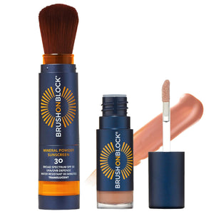 Brush On Block Sun Shine Protective Lip Oil SPF 30, Mineral Protection from UVA/UVB & Blue Light, Hydrating, Cruelty-Free, Gluten-Free, & Vegan, Fig