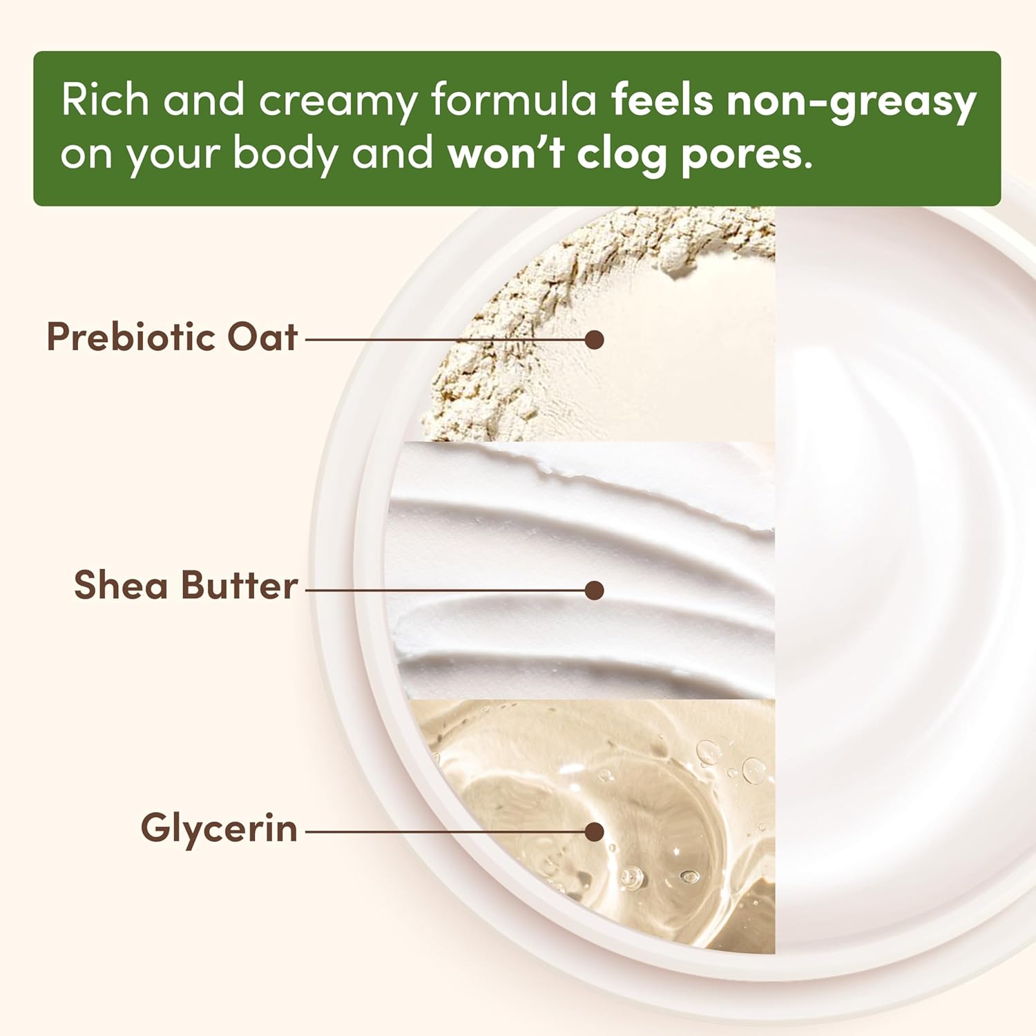 Aveeno Daily Moisturizing Cream with Prebiotic Oat & Shea Butter, Body, Face & Hand Cream for Normal to Dry, Sensitive Skin Hydrates for 48 Hours, Fragrance Free & Non-Comedogenic, 20 Oz