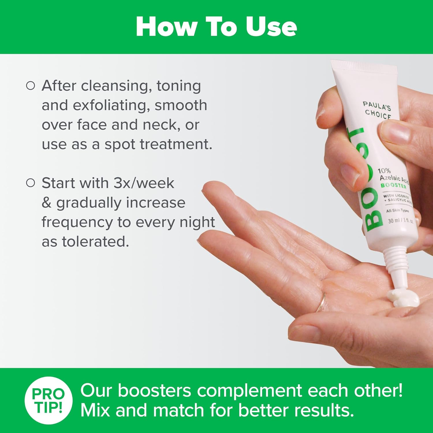 Paula's Choice BOOST 10% Azelaic Acid Booster Cream Gel, Licorice Extract & Salicylic Acid, Oil-Free Skin Brightening Serum