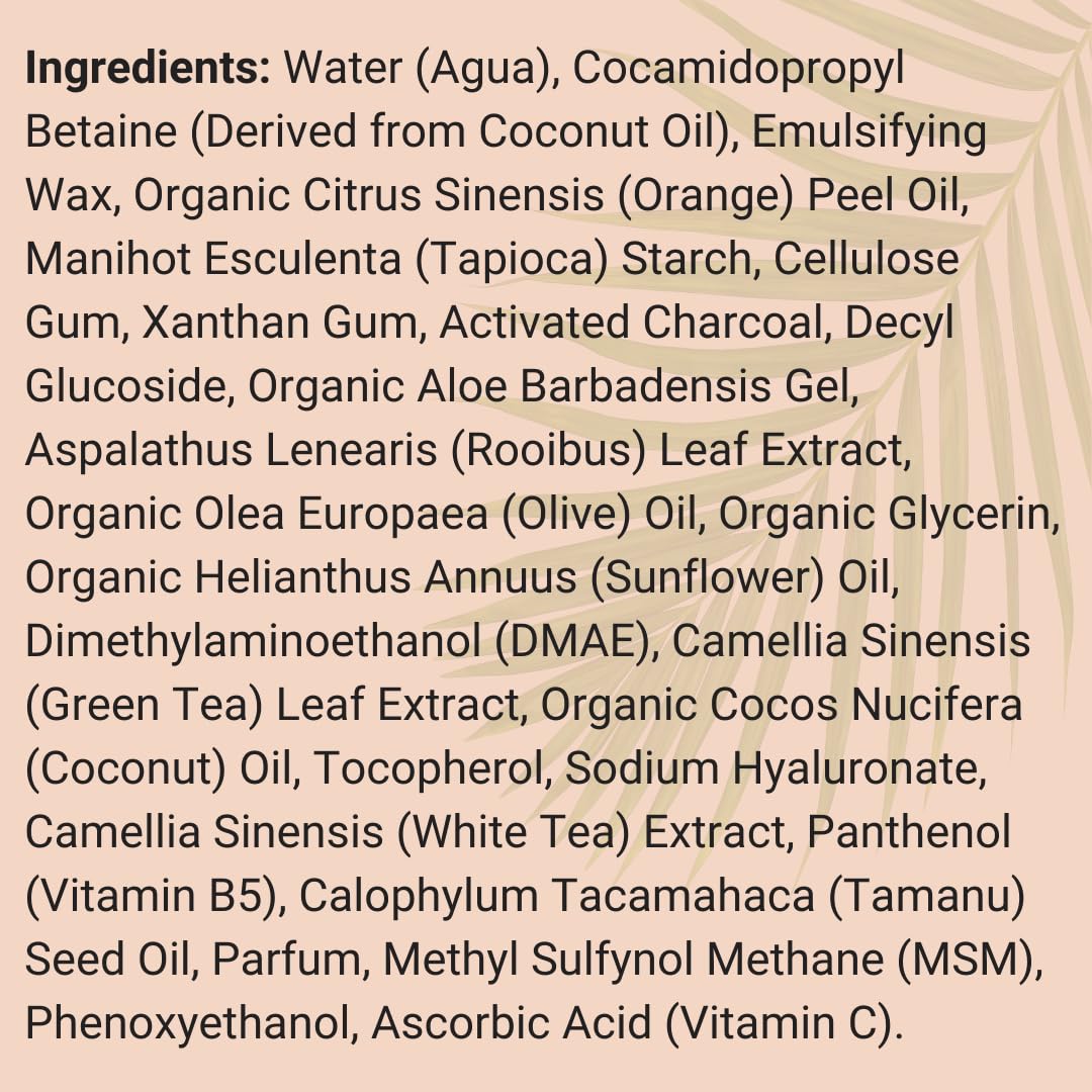 Eavara Organic Face Wash – Gentle, Hydrating Daily Cleanser for All Skin Types, with Activated Charcoal