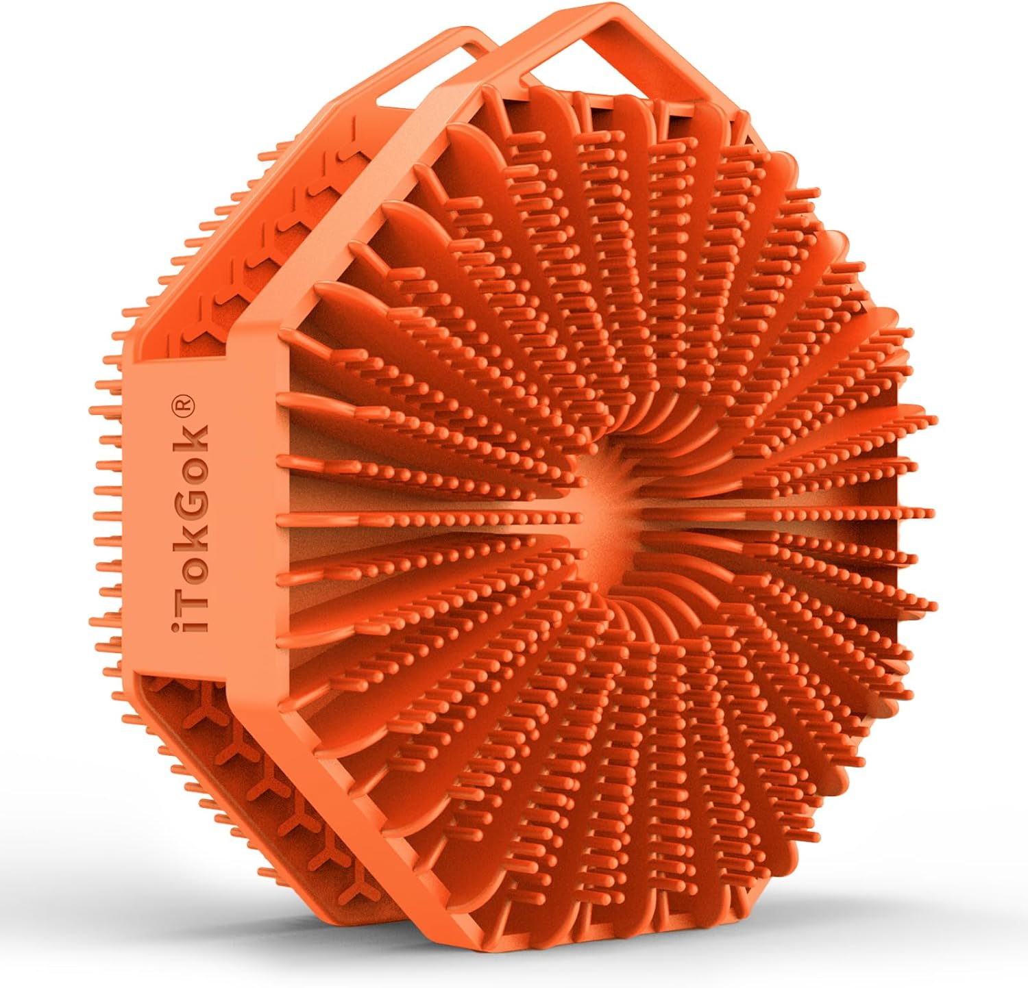 iTokGok® Premium 2-in-1 Silver-Infused Silicone Body Scrubber for Men, Double-Sided Design Body Brush Silicone Body Scrubber Exfoliating Body Brushes for All Skin, Lathers Well - Midnight Green