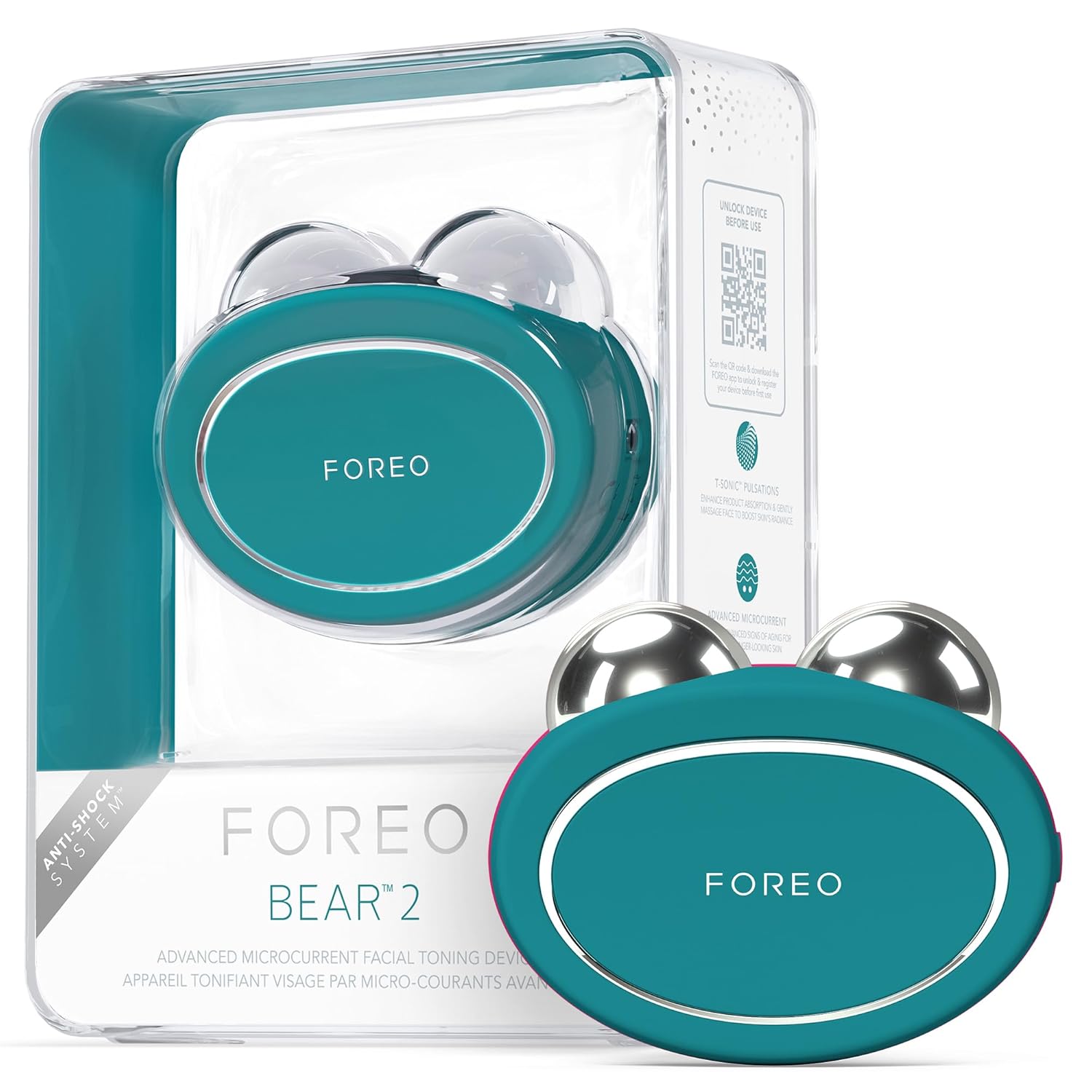 FOREO Bear 2 Advanced Toning Microcurrent Facial Device - Face Sculpting Tool - Firm & Contour - Non-Invasive - Increases Skin Care Absorption - Lavender