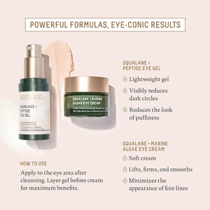 Biossance Squalane + Peptide Eye Gel - Ultra-Hydrating Under Eye Cream - Reduces Puffiness & Dark Circles - Eye Wrinkles Repair Moisturizer- Anti Aging & Hydrating, Day & Night Cream - 0.5oz