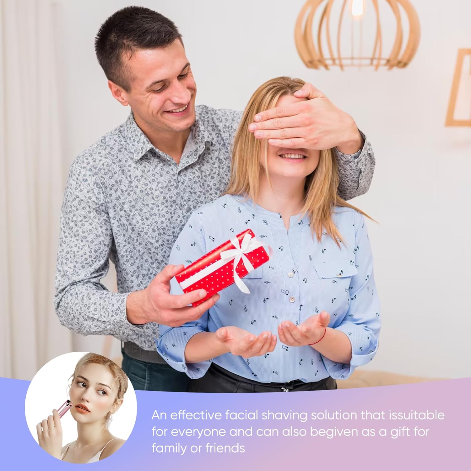 Facial Hair Remover for Women- as Seen on TV Painless Face Shaver -Mini Hair Remover, Electric Razor Shaver Portable Bikini Epilator for Lips, Chin, Armpit, Peach Fuzz, Fingers, Neck, Cheek(Rose Gold)