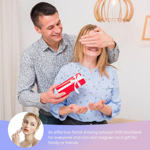 Facial Hair Remover for Women- as Seen on TV Painless Face Shaver -Mini Hair Remover, Electric Razor Shaver Portable Bikini Epilator for Lips, Chin, Armpit, Peach Fuzz, Fingers, Neck, Cheek(Rose Gold)