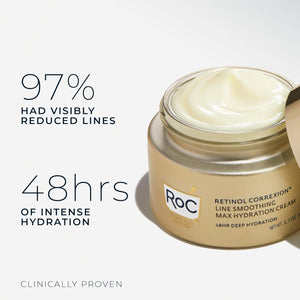 RoC Retinol Correxion Max Daily Hydration – Anti-Aging Face Moisturizer with Hyaluronic Acid, Oil-Free Cream for Fine Lines & Deep Hydration, 1.7 Ounces