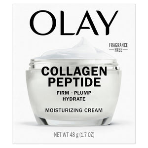 Olay Collagen Peptide Face Moisturizer, Firming Cream for Women, Fragrance-Free, Non-Greasy - Hydrating, Anti-Aging, Anti-Wrinkle, Smooth Fine Lines, Plumping Skin Care - Niacinamide, 1.7 Oz