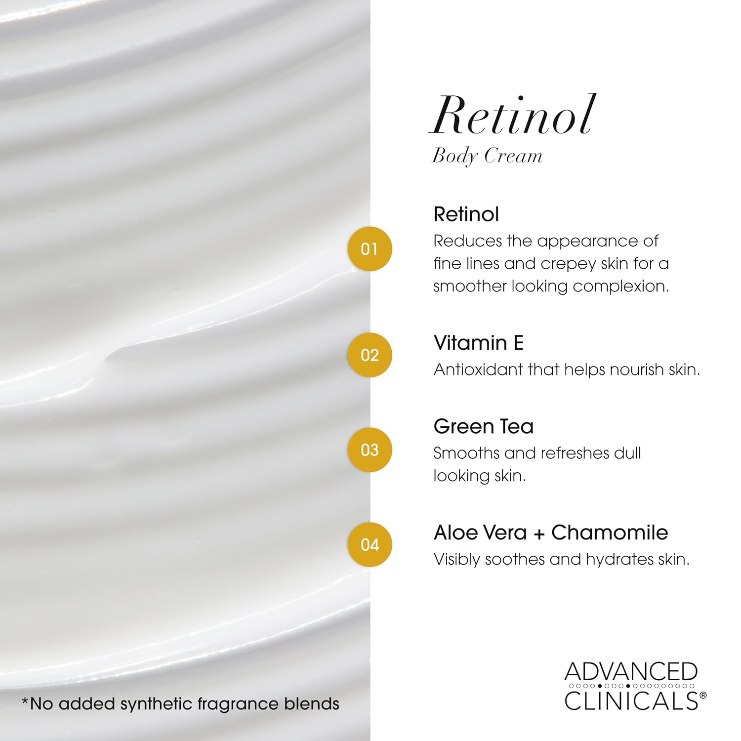 Advanced Clinicals Retinol Body Lotion + Collagen Cream Fragrance Free Face Moisturizer & Body Cream 2pc Skincare Set For Women & Men Helps Reduce Appearance Of Crepey Skin, Wrinkles, & Dry Skin, 2pc