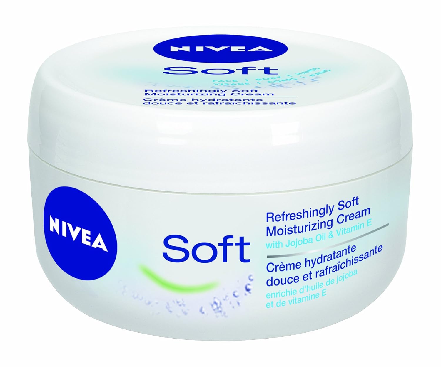 NIVEA Soft Refreshingly Soft Moisturizing Cream, Lightweight Body Moisturizer for Face, Body and Hands, Body Cream Enriched with Jojoba Oil and Vitamin E, 16 Oz Jar