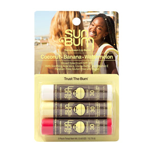 Sun Bum SPF 30 Sunscreen Watermelon Lip Balm - Moisturizing Aloe Vera and Vitamin E - Vegan and Cruelty Free - Broad Spectrum UVA/UVB Lip Protection - 0.15 oz Stick