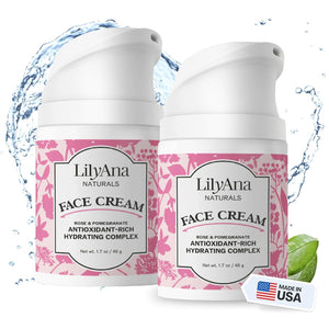 LilyAna Naturals Face and Neck Moisturizer for Women and Men - Moisturizer Face and Neck Cream for Dry Skin and Dark Spot Brightening (Super C, 1.7oz)