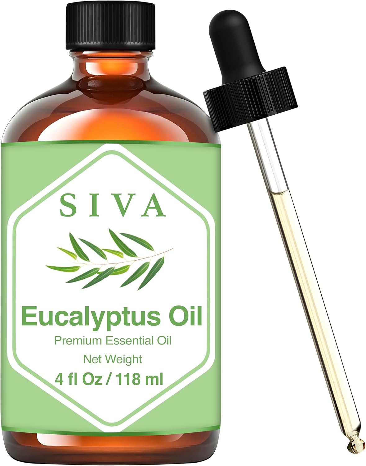 Siva Rosemary Essential Oil - 4 Fl Oz – Natural Rosemary Oil - for Diffuser, Face, Skin Care, Aromatherapy, Hair Care, Scalp and Body Massage - with Dropper