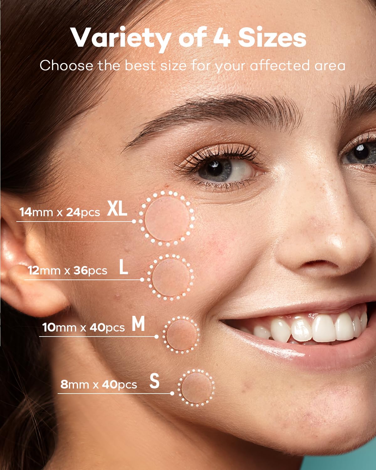 Pimple Patch Acne Patch, 4 Sizes 140 Patches Acne Absorbing Cover Patch, Hydrocolloid Invisible Acne Patches for Face Zit Patch Acne Dots Tea Tree, Calendula Oil