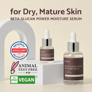 IUNIK Beta-Glucan Power Deep Moisture Vegan Serum – Intense Hydration with Mushroom & Yeast Extracts, 50ml