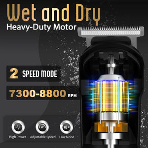 Ufree Beard Trimmer for Men, Waterproof Electric Razor for Nose, Body, Face & Mustache, Cordless Hair Clippers Shavers Grooming Kit, Gifts for Men Husband Father
