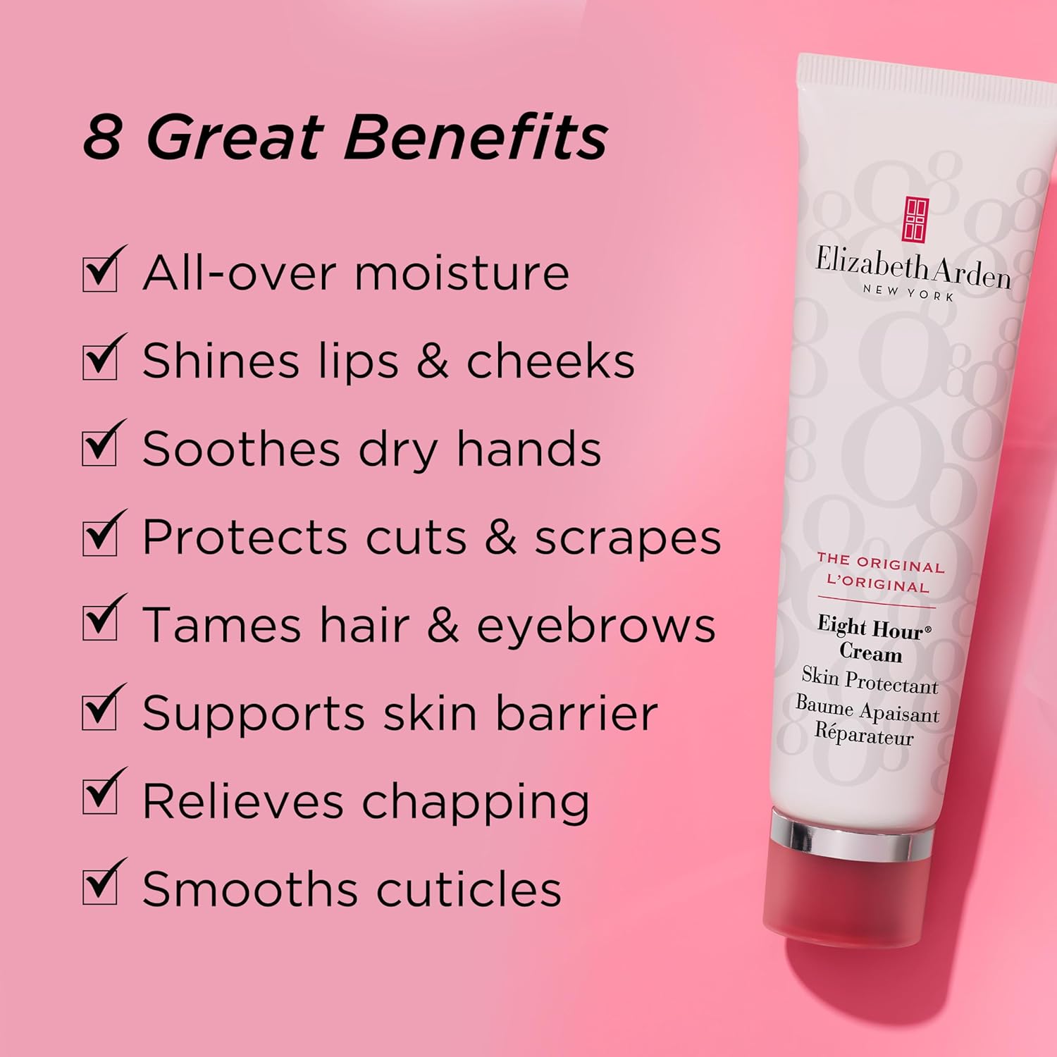 Elizabeth Arden Eight Hour Cream Skin Protectant, All Purpose Beauty Salve, Moisturizing Balm for Body, Repairs Dry Hands, Cracked Feet, Chapped Lips & Cuticles