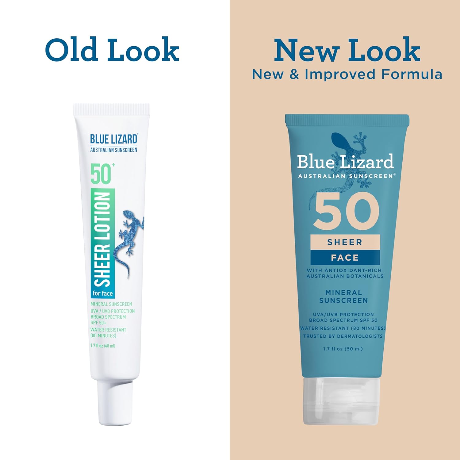 BLUE LIZARD Sheer Face Lotion - SPF 50+, 1.7 Oz