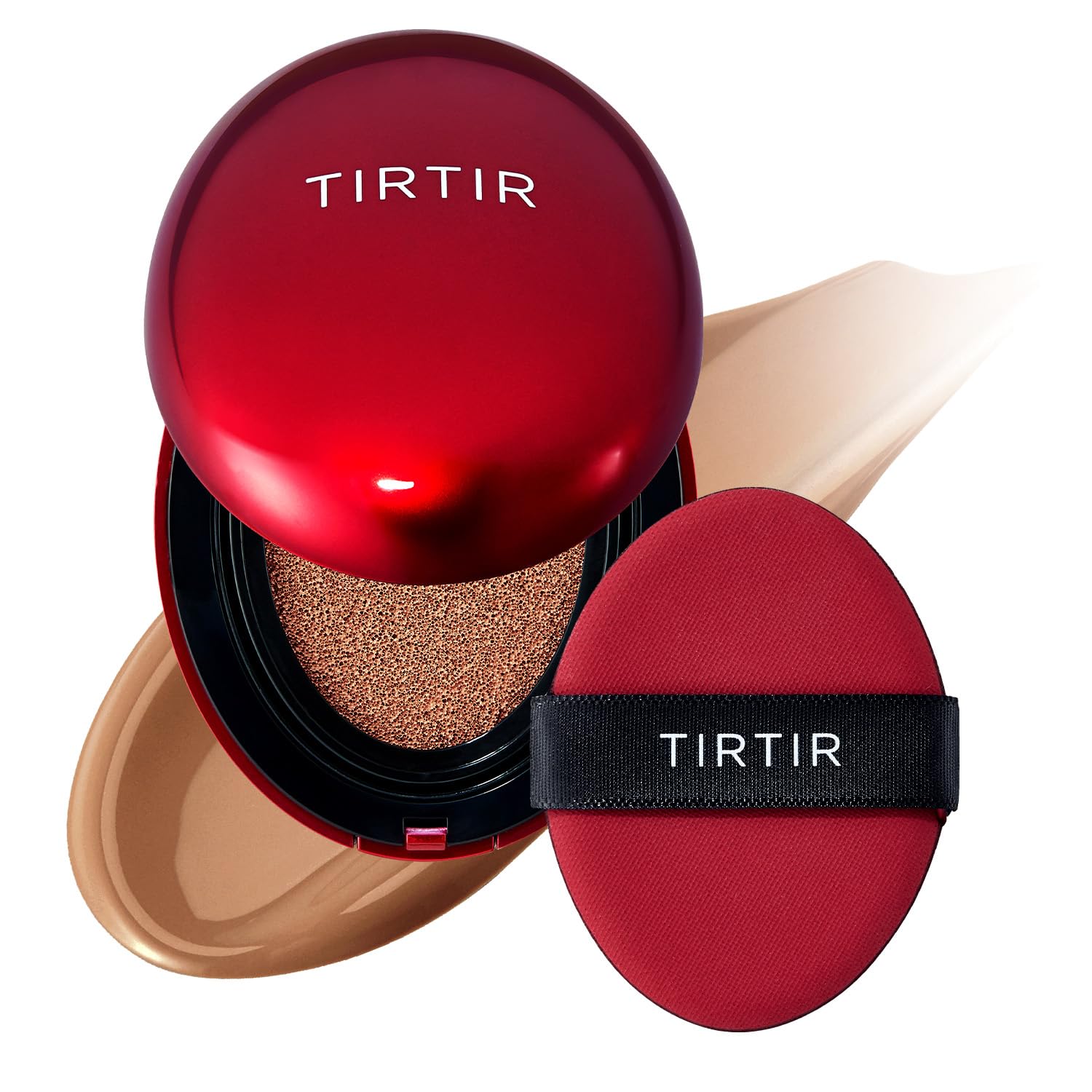 TIRTIR Mask Fit Red Cushion Foundation | Full coverage, Weightless, Skin fit, Satin Glow Finish, Korean Makeup Cushion Foundation (#23N Sand, 0.63 Fl Oz)