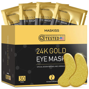 Under Eye Patches(50 Pairs), 24K Gold, Caffeine, Hyaluronic Acid, Aloe Vera Eye Masks for Dark Circles Puffy Eyes Undereye Bags, Eye Skin Care Gift Set for Bachelorette Party Favors