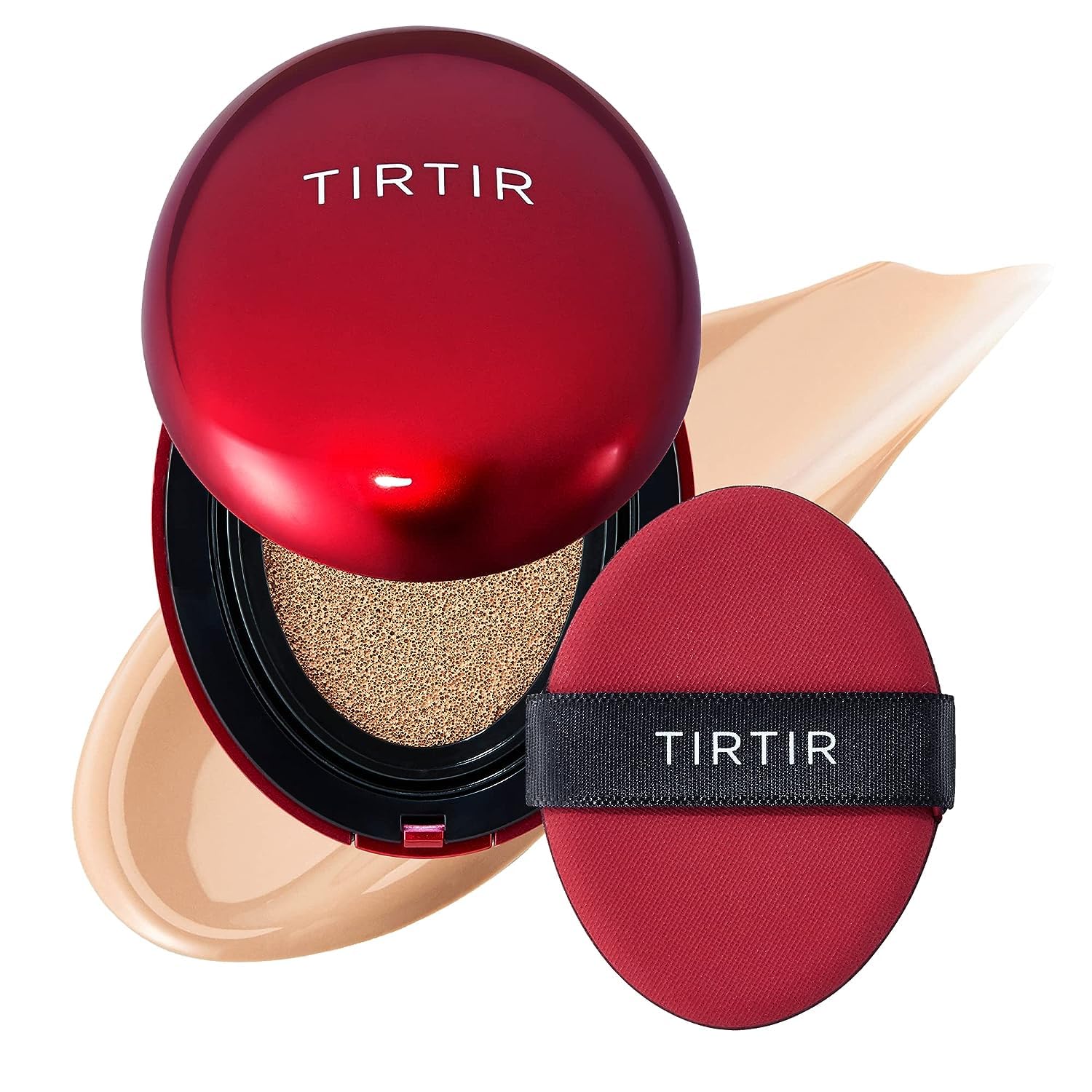 TIRTIR Mask Fit Red Cushion Foundation | Full coverage, Weightless, Skin fit, Satin Glow Finish, Korean Makeup Cushion Foundation (#23N Sand, 0.63 Fl Oz)