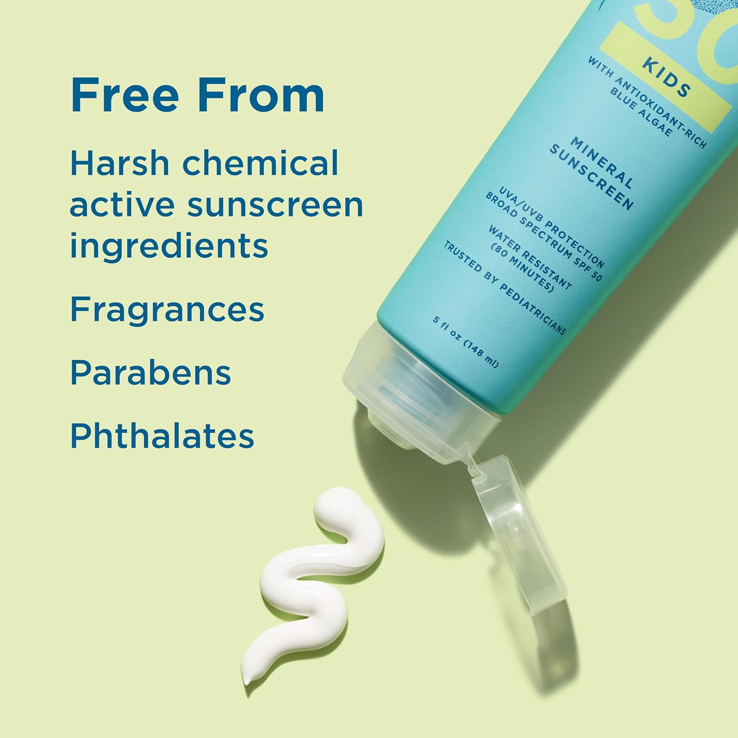 BLUE LIZARD Kids Sunscreen Lotion SPF 50+ 5oz Tube, cream