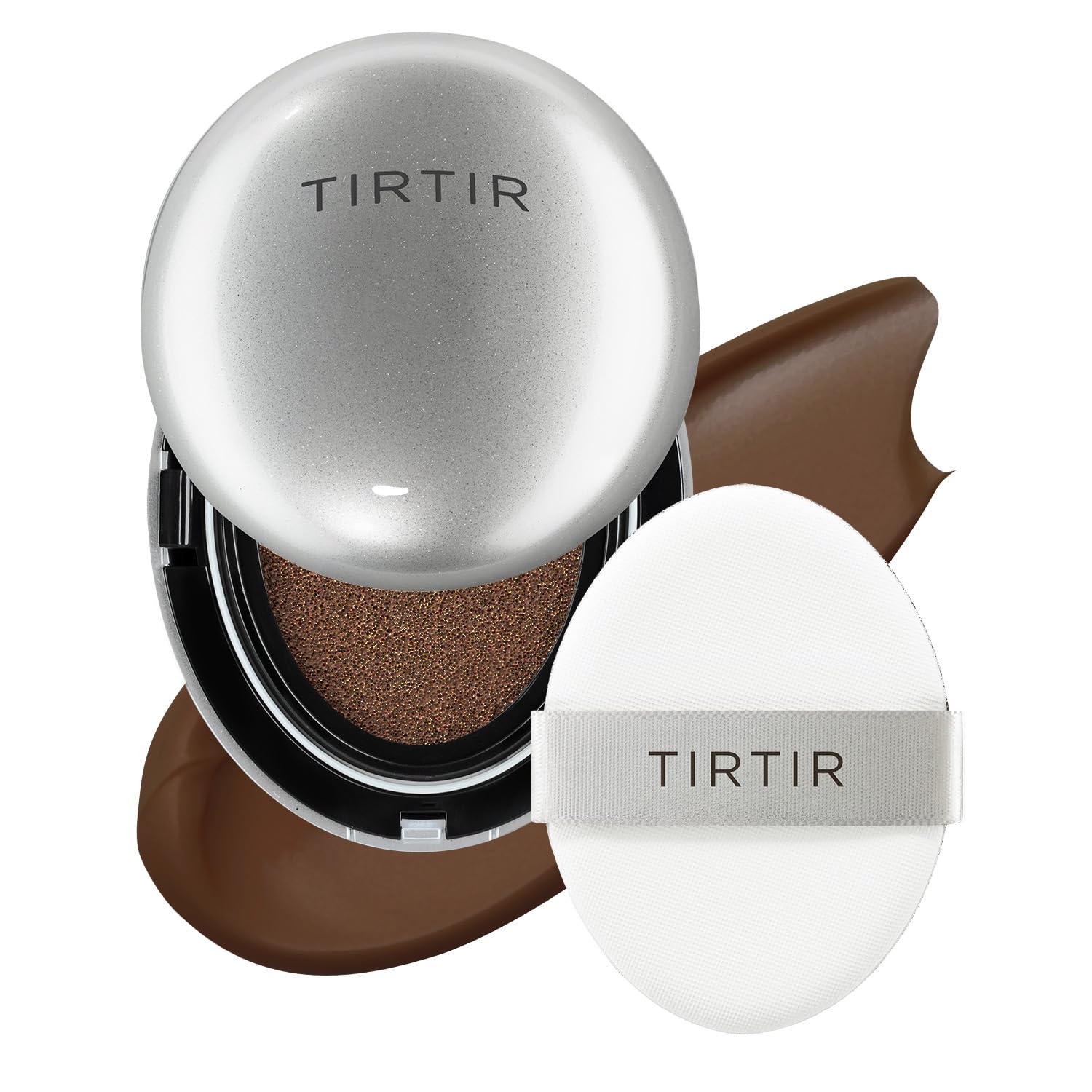 [*Mini Size*] TIRTIR Aura Glow Silver Cushion | Korean Cushion Foundation, (#21N Ivory, 0.15 Fl Oz)