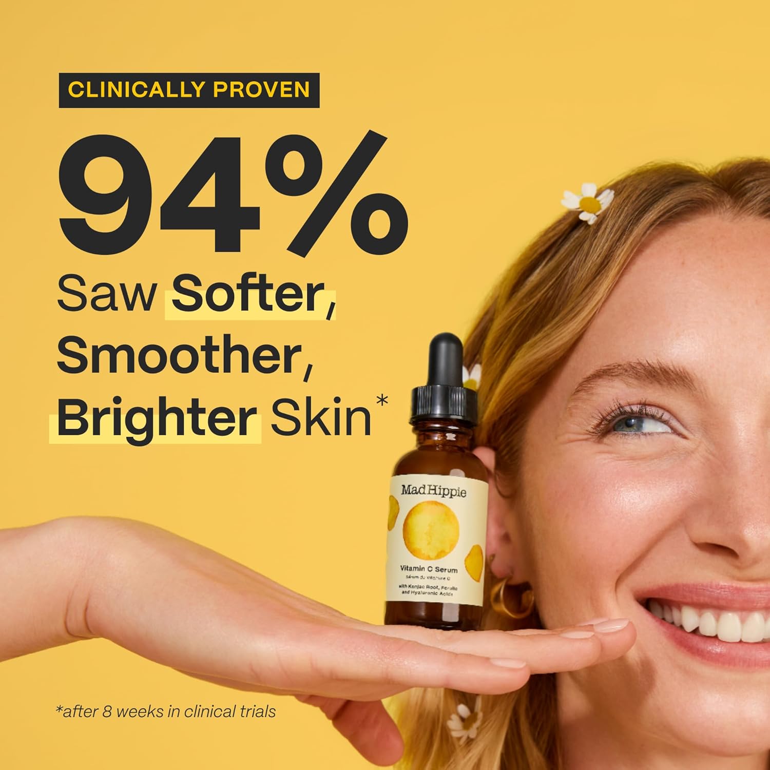 Mad Hippie Vitamin C Serum – Brightening Serum with Hyaluronic Acid, Ferulic Acid, Vitamin E, 1.02 Oz