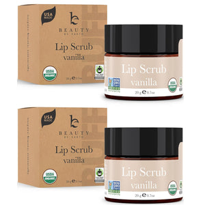 USDA Organic Lip Scrub Vanilla - USA Made with Natural Ingredients, Lips Exfoliator, Moisturizing Scrub for Dry Lips, Lip Sugar Scrubber Exfoliator for Smooth Lips, Small Beauty Gifts