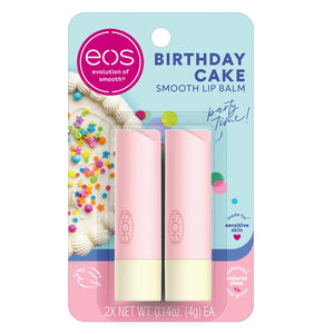 eos Natural Shea Lip Balm- Birthday Cake, All-Day Moisture Lip Care Products, 0.25 oz