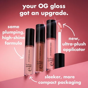 e.l.f. Lip Plumping Gloss, Soothes, Shimmer, Peach Bellini, 0.09 Ounce