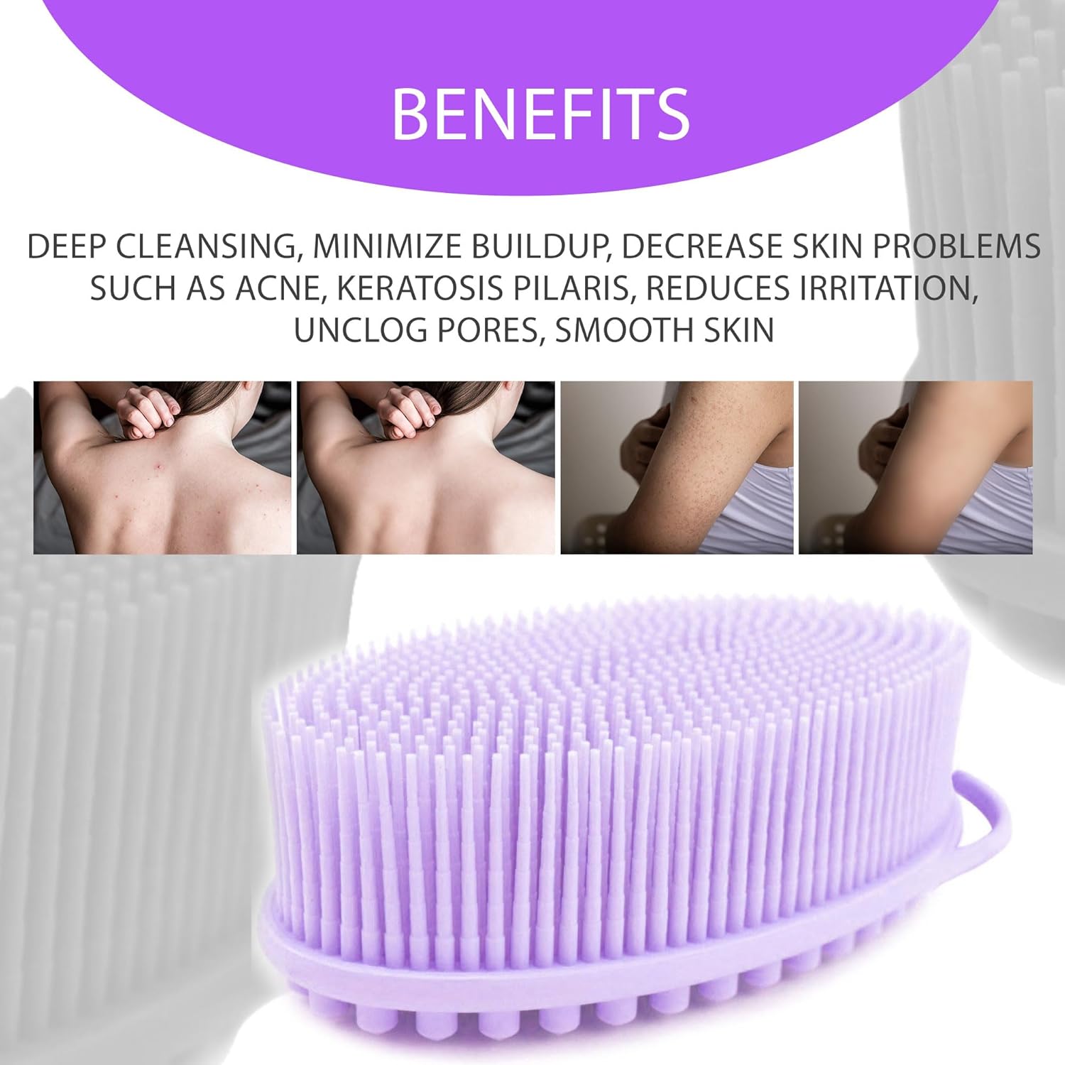 Avilana Silicone Body Scrubber – Dual-Sided Exfoliator for Men & Women, Gentle Loofah Alternative, Easy-to-Clean Silicone Shower Scrubber