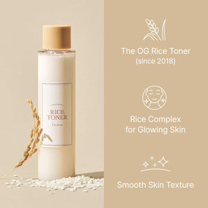 I'm from Rice Toner, Milky Toner for Glowing Skin, Korean Rice, Glow Essence with Niacinamide, Hydrating for Dry, Dull, Combination Skin, Vegan, Fragrance Free, Glass Skin 5.07 Fl Oz