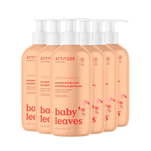 ATTITUDE 2-in-1 Shampoo and Body Wash for Baby, Fragrance-Free EWG Hypoallergenic Plant- and Mineral-Based Ingredients, Vegan and Cruelty-Free, Unscented, 16 Fl Oz