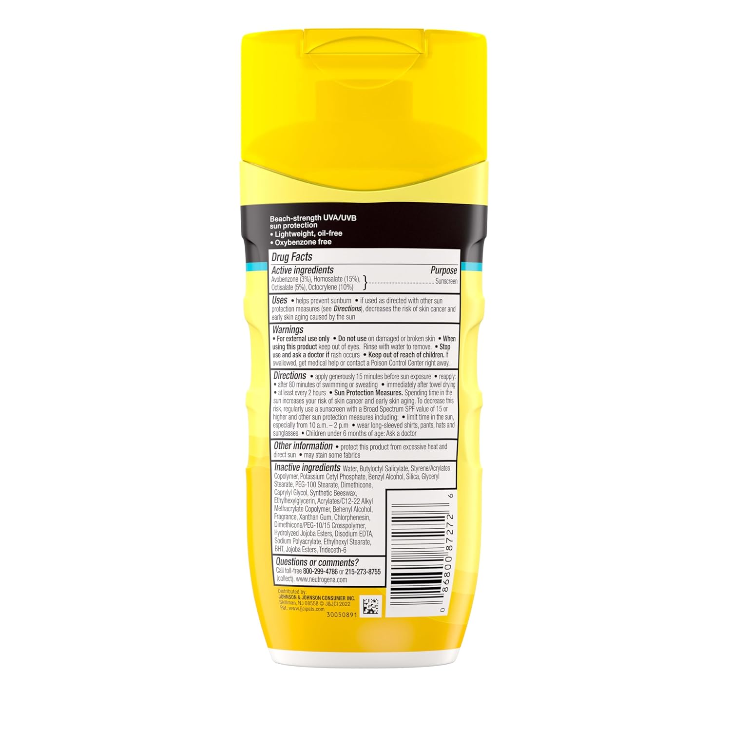 Neutrogena Beach Defense Water-Resistant Body Sunscreen Lotion with Broad Spectrum SPF 70, Oil-Free & PABA-Free Fast-Absorbing Sunscreen Lotion, UVA/UVB Protection, Oxybenzone-Free, 6.7 oz