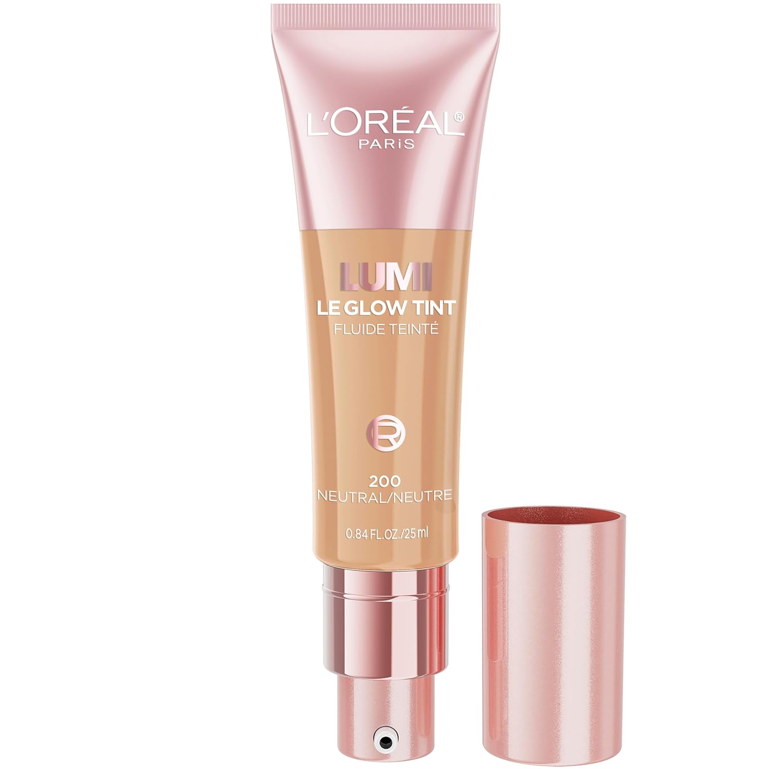 L'Oreal Paris Lumi Le Glow Skin Tint, Lightweight Water-Based Tinted Serum with Foundation-Like Coverage, Glow Illuminator, Neutral 400, 0.85 Fl Oz