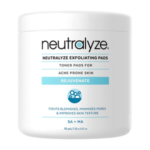 Exfoliating Acne Treatment Pads (100 Count) - Dual Textured Face Wipes with 2% Salicylic Acid & 2% Mandelic Acid - Toner Pads for Acne Prone Skin, Face & Body Wipes for Teens & Adults