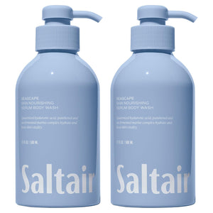 Saltair Body Wash, Signature Scents 2-Pack. Moisturizing Body Cleanser with Monoi Oil and Cupuacu Butter. Luxury Shower Gel for Women and Men. Vegan, Cruelty-Free, Paraben-Free. 2x 17oz Pump Bottles