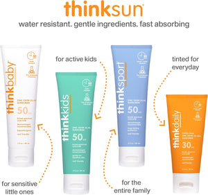 Thinksport Spray Sunscreen, All Sheer SPF 50 Zinc Oxide Mineral Sunscreen, 6 Fl Oz, Natural, Water Resistant, Reef Safe, Broad Spectrum UVA/UVB Sun Block for Sun Protection, Vegan