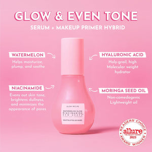 Glow Recipe Niacinamide Dew Drops Face Serum - Hydrating Korean Skincare & Illuminating Makeup Primer for Dewy, Glass Skin - Hyaluronic Acid Serum for Brightening, Plumping & Highlighting (40ml)