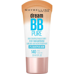 Maybelline Dream Pure Skin Clearing BB Cream, 8-in-1 Skin Perfecting Beauty Balm With 2% Salicylic Acid, Sheer Tint Coverage, Oil-Free, Light/Medium, 1 Count