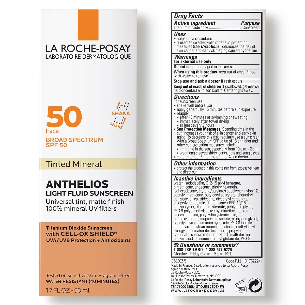 La Roche-Posay Anthelios Tinted Sunscreen SPF 40+, Broad Spectrum SPF + Antioxidants, Titanium Dioxide & Zinc Oxide Sunscreen, 4 Flexible Shades With No White Cast, Oil Free & Oxybenzone Free