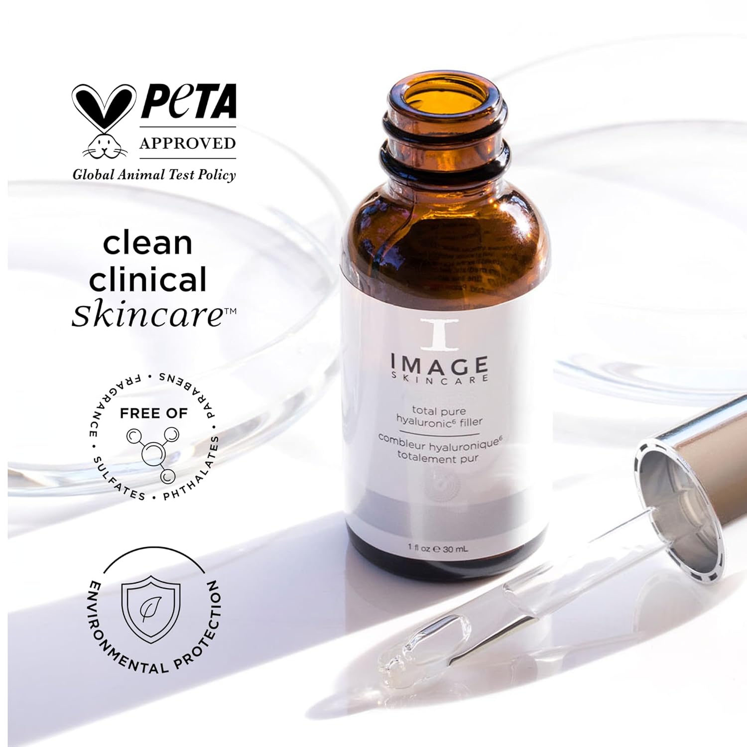 IMAGE Skincare, AGELESS Total Pure Hyaluronic 6 Filler, Facial Hydration Serum, Fill in Look of Fine Lines and Smooth Appearance of Wrinkles, 1 fl oz